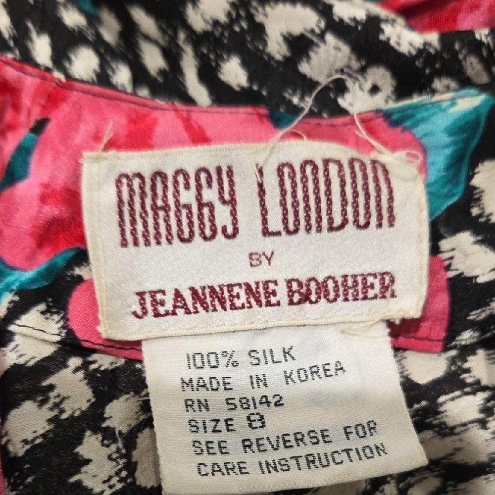 Maggy London Black and Pink Floral Dress - Picture 8 of 8